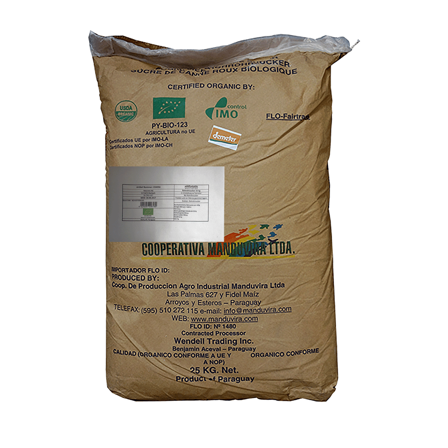 BIO Sugar, cane, Demerara, 1kg