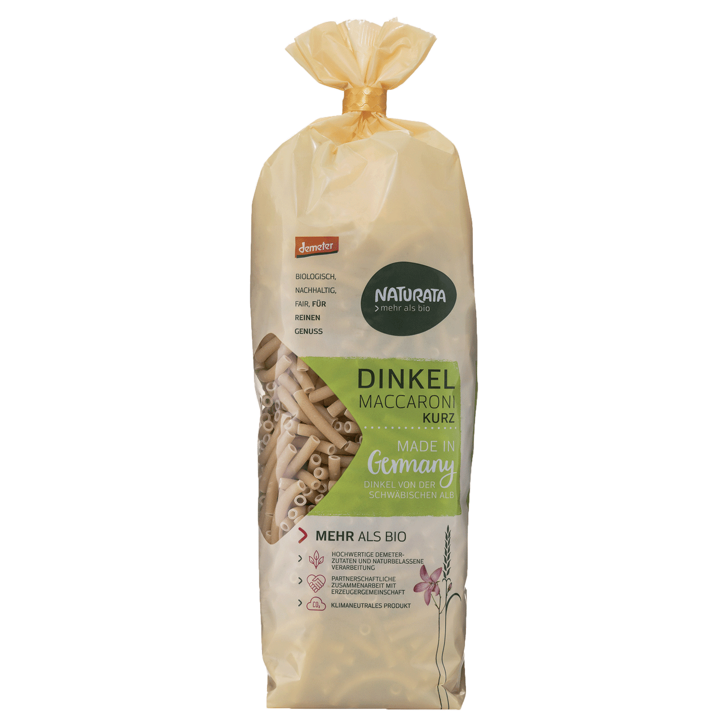 BIO Pasta, whole wheat, tubes, 500g