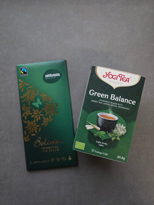 JOGI tēja - līdzsvaram, zaļā + NATURATA šokolāde 95%