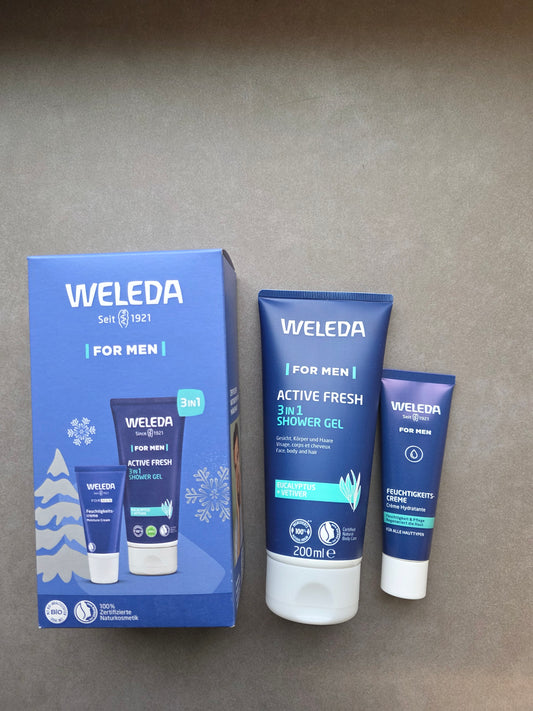 DĀVANA vīrietim! WELEDA dušas želeja + mitrinošs krēms