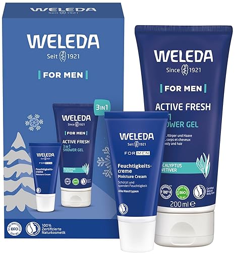 DĀVANA vīrietim! WELEDA dušas želeja + mitrinošs krēms