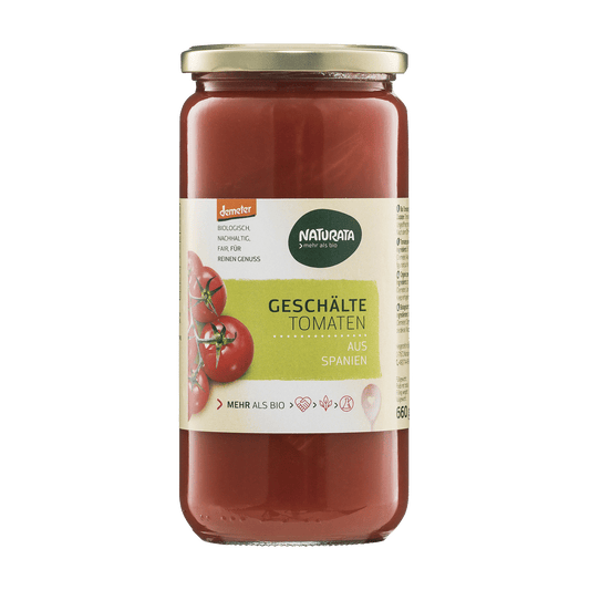 BIO Tomatoes in their own juice, peeled, 660g