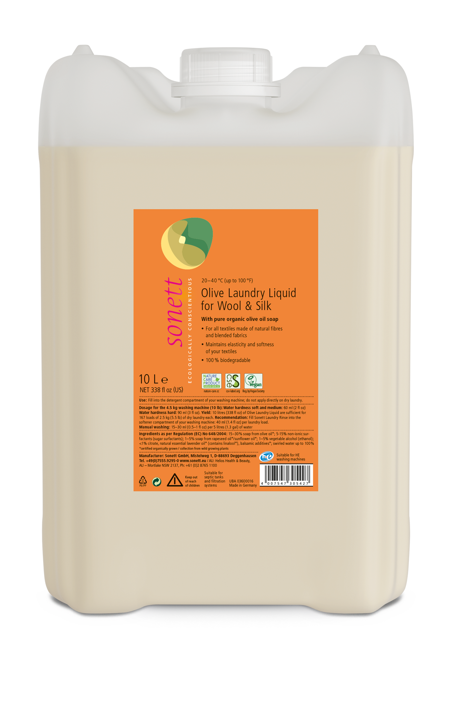 Wool and silk detergent, liquid, 10l