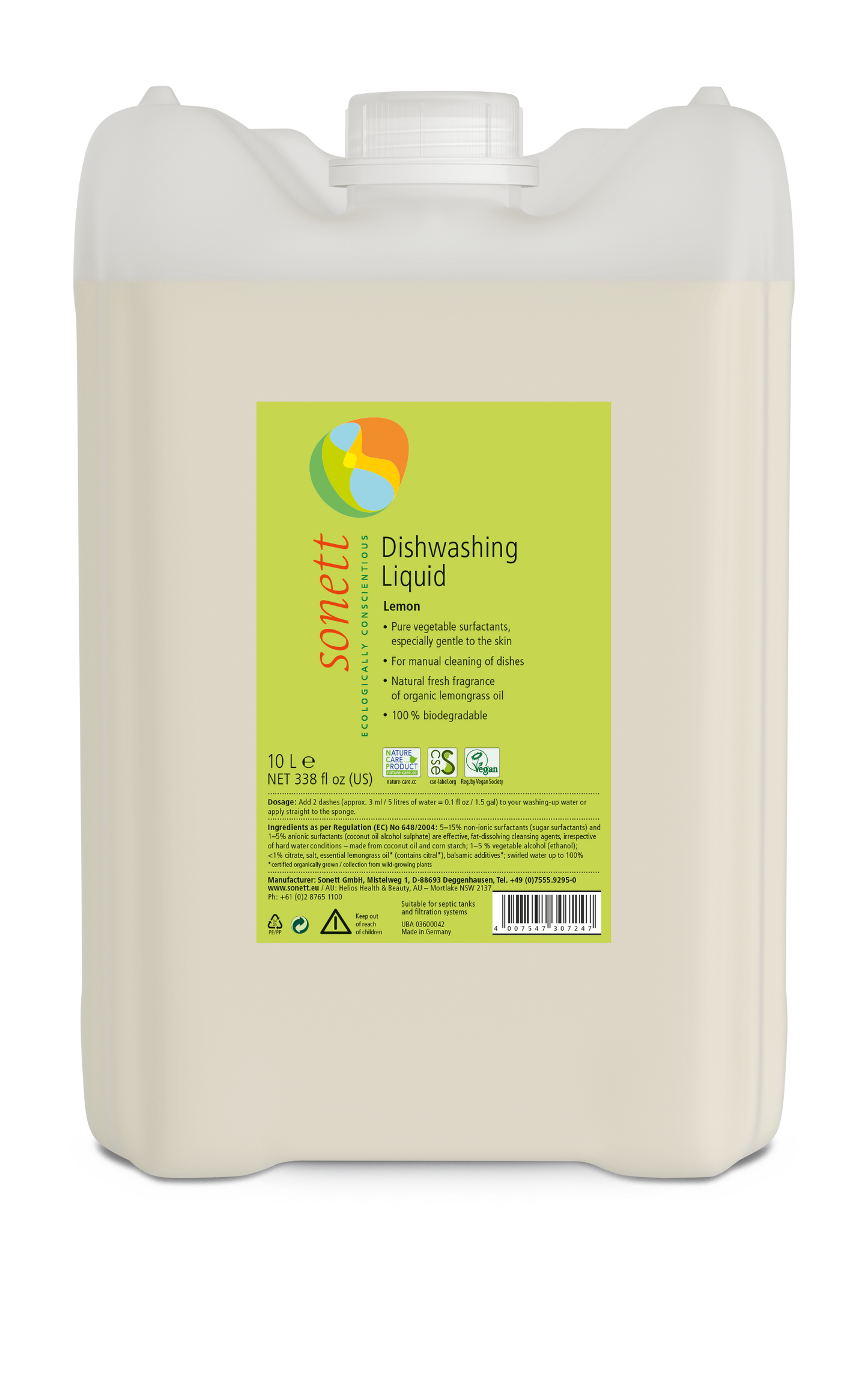 Dishwashing liquid, lemongrass, 10l