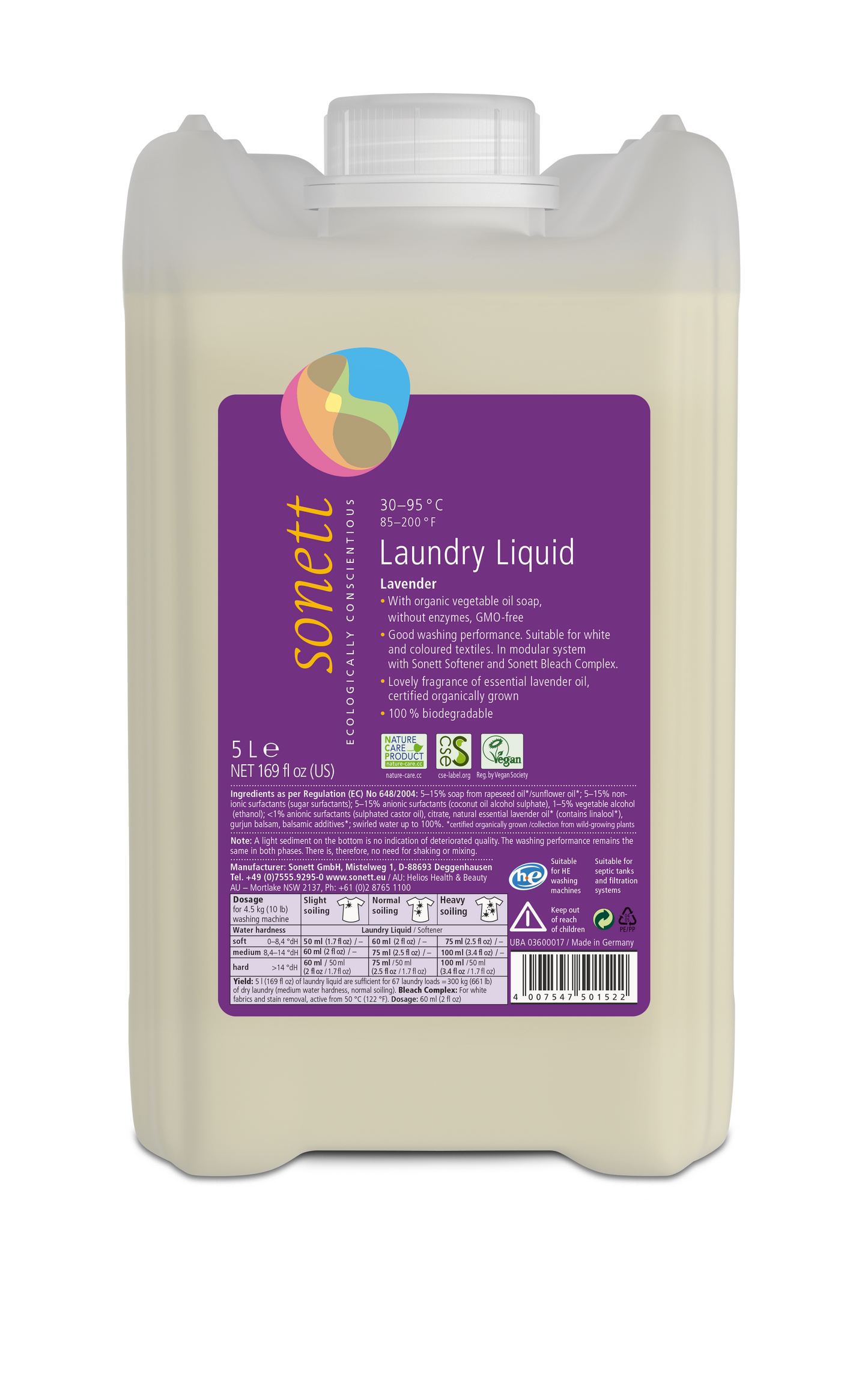 Laundry detergent, liquid, lavender, 5l