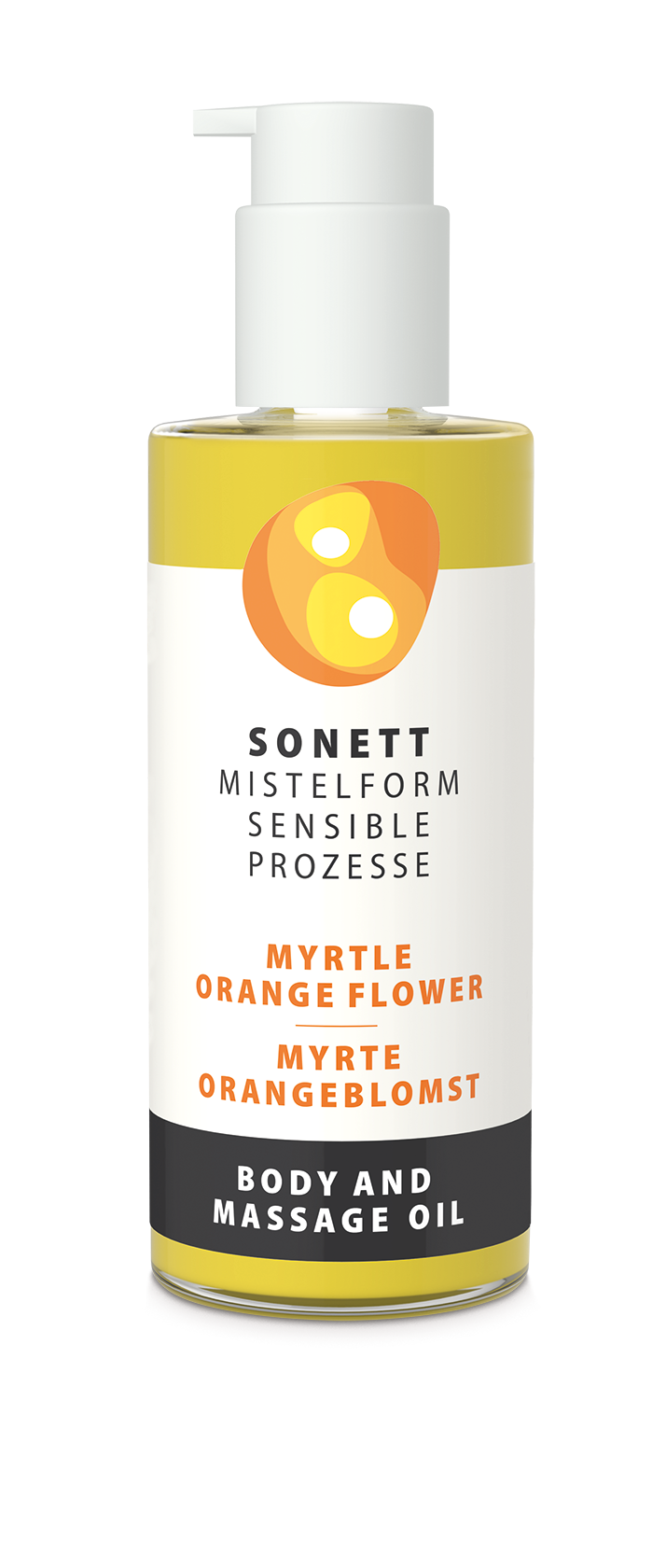 Body and massage oil MISTELFORM, myrtle-orange flowers, 145ml