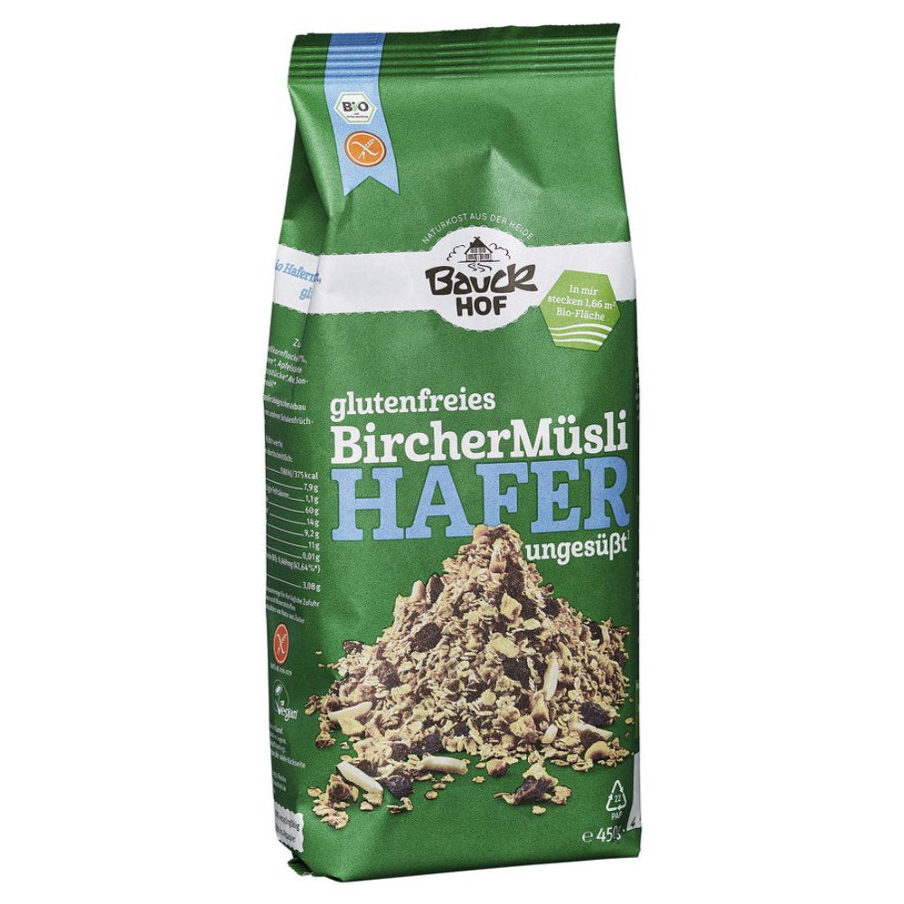 BIO Muesli, oatmeal, with apples and nuts, gluten-free, 450g