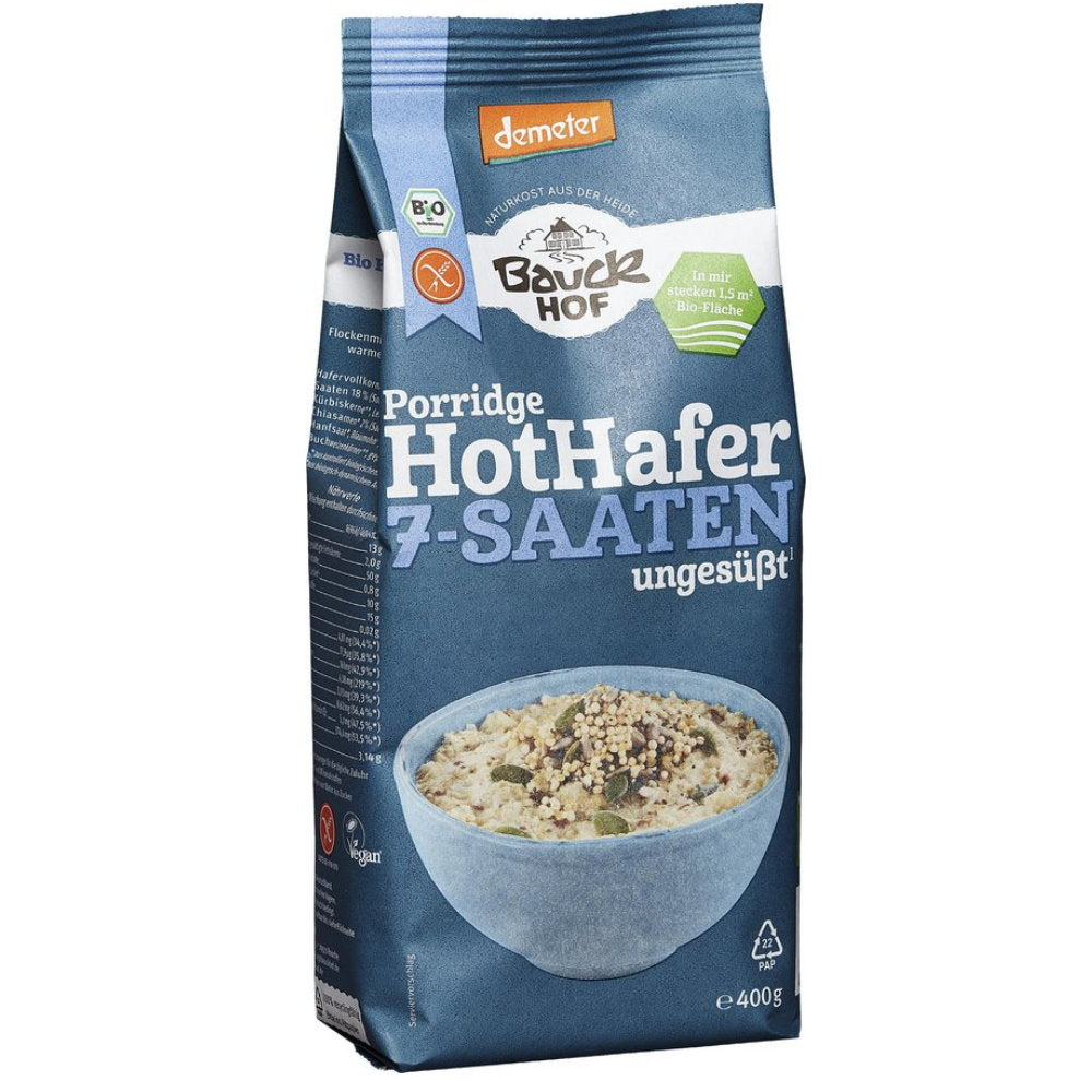 BIO Porridge, oatmeal, 7 seeds, unsweetened, gluten-free, 400g