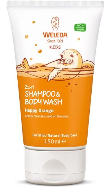 Shower gel and shampoo for children. Juicy orange, 150ml