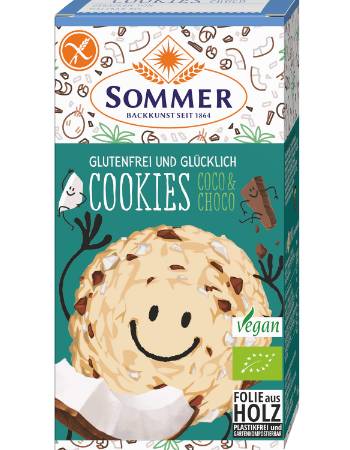 BIO Cookies, with chocolate and coconut, gluten-free 125g