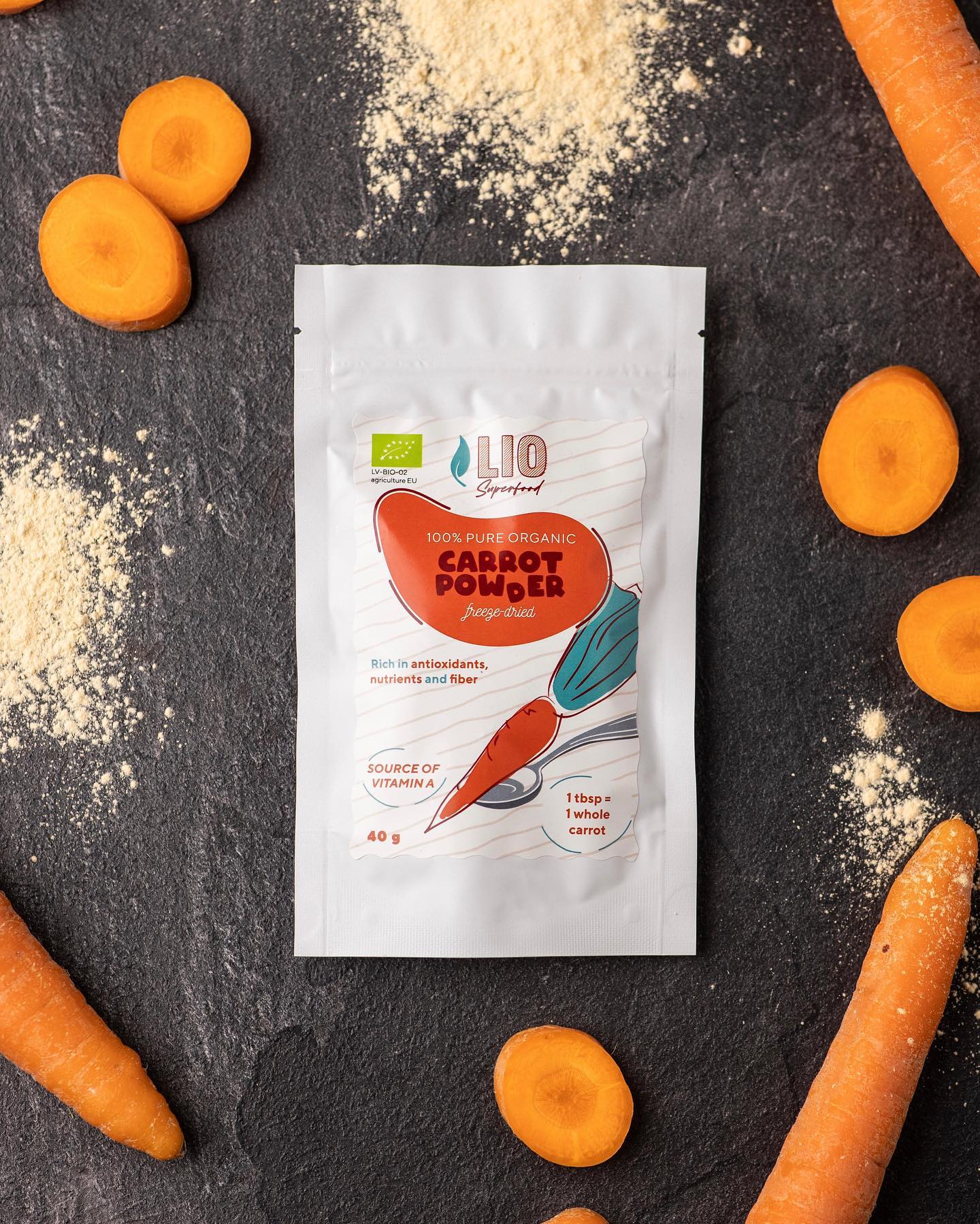 BIO Superfood, carrot powder, cold-dried, 40g