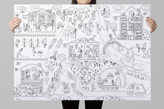 Giant coloring poster ZERO WASTE CITY,