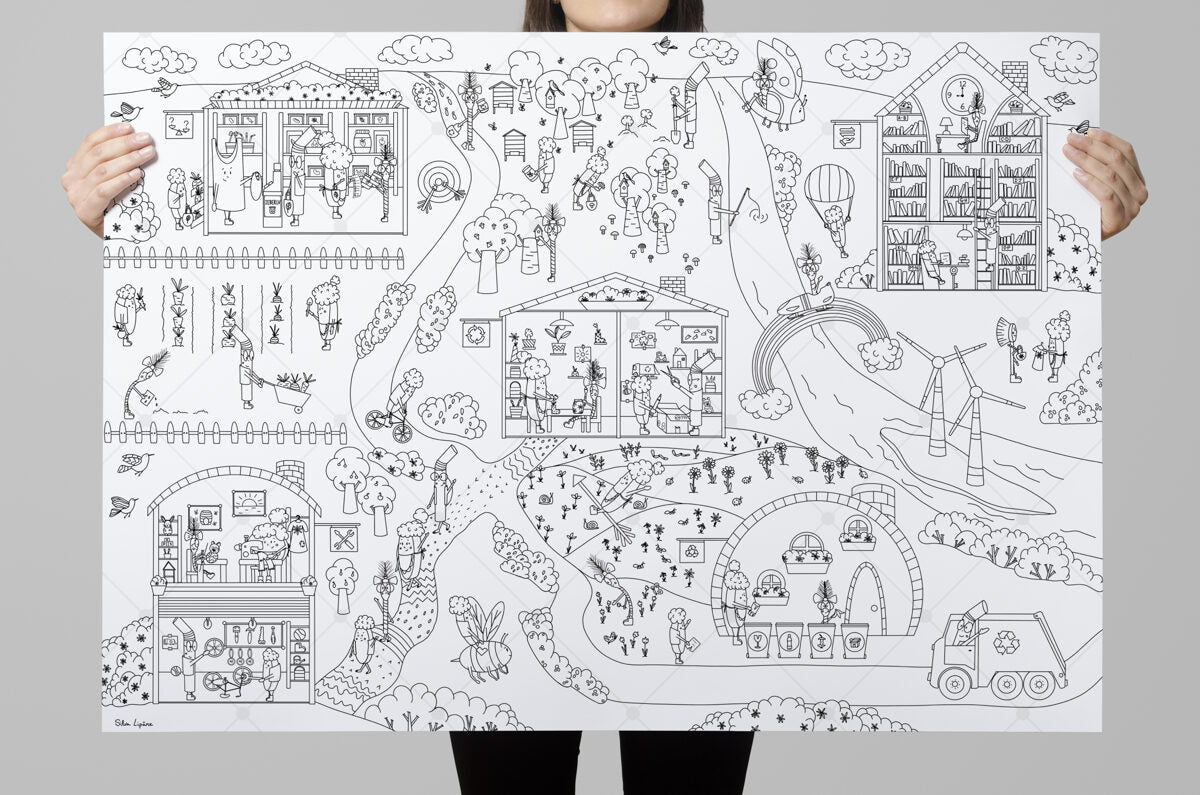 Giant coloring poster ZERO WASTE CITY,