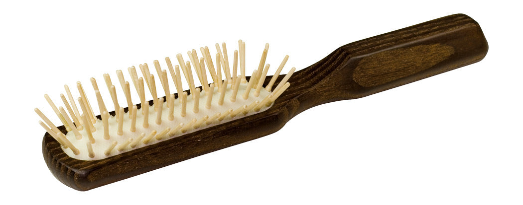 Hair brush, long, thermal wood, 20.5 cm