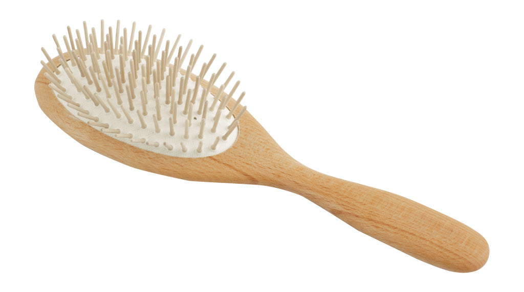 Hairbrush, oval, beech, 23cm