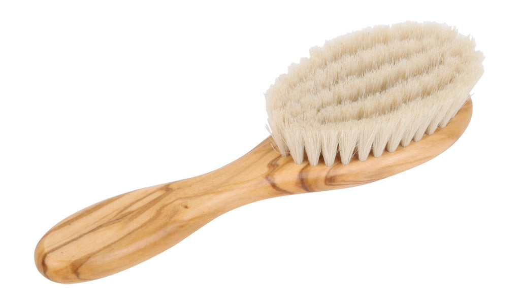 Hairbrush, for babies, olive wood, 15cm