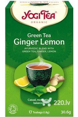 BIO Tea with ginger and lemon, green, 17 packets, 30.6g